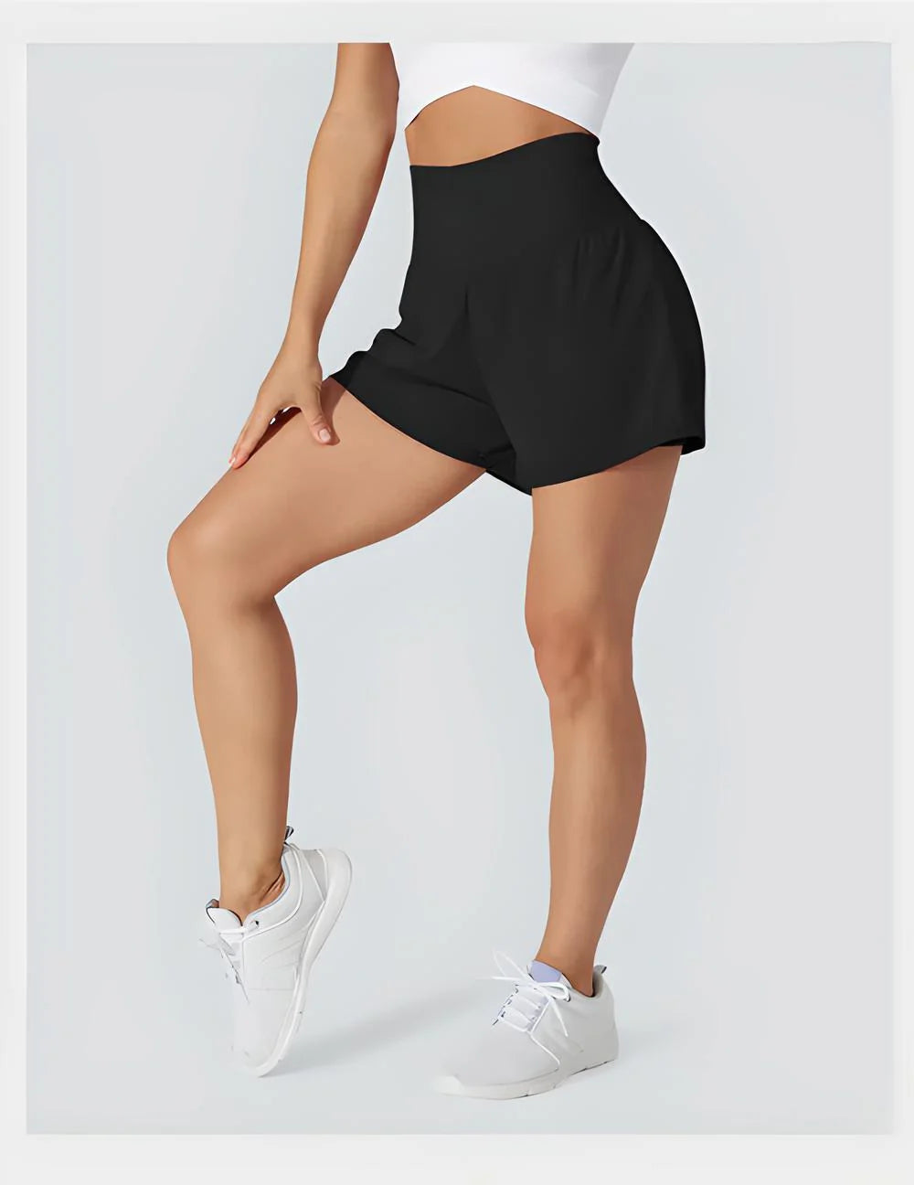 Short d'entraînement 2 en 1 taille super haute 5'' pour femme