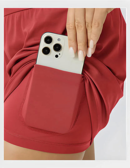 Short d'entraînement 2 en 1 taille super haute 5'' pour femme